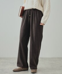 SHOO・LA・RUE | 【洗える/SS-3L】きれいめカジュアルに カットコーデュロイ 裏起毛イージーワイドパンツ(その他パンツ)