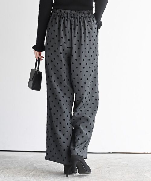 rps(アールピーエス)の「フロッキードットワイドパンツ(スラックス・レディース・チャコールグレー/ブラウン/ブラック・フリー)」の18枚目の写真