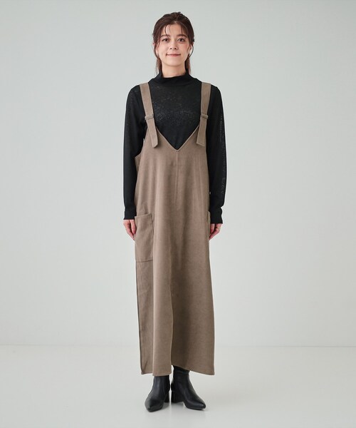 Cutie Blonde（キューティーブロンド）の「【体型カバー】Vネックジャンスカ（ワンピース・レディース・ブラック/ブラウン系その他・01/02/03/04）」の12枚目の写真