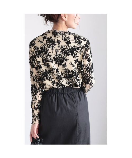 Sawa a la mode(サワアラモード)の「花柄チュールトップス(Tシャツ/カットソー・レディース・アイボリー/ブラック・FREE)」の12枚目の写真
