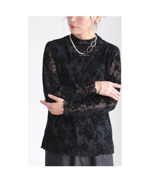 Sawa a la mode(サワアラモード)の「花柄チュールトップス(Tシャツ/カットソー・レディース・アイボリー/ブラック・FREE)」の16枚目の写真
