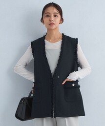 green label relaxing | ［size SHORTあり］ミックスツイードライク ジレ(ベスト)