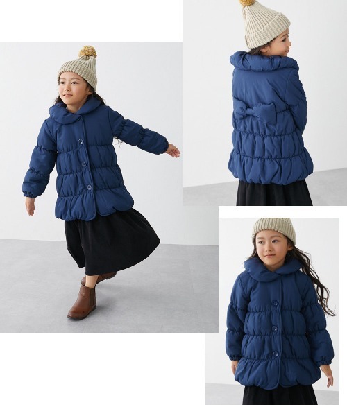 にゃん：2wayリボンダウン セール】あったか中わた♪リボンデザインコート（女の子