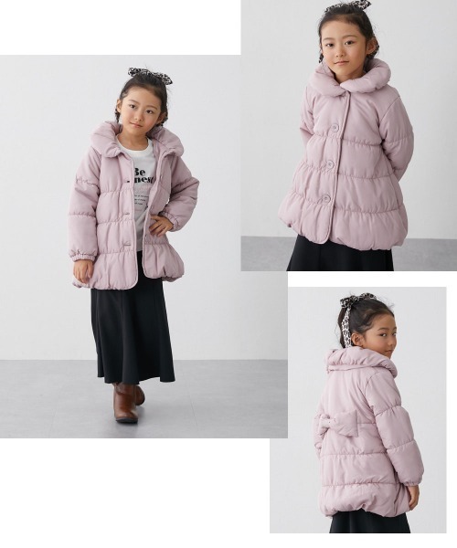 セール】あったか中わた♪リボンデザインコート（女の子