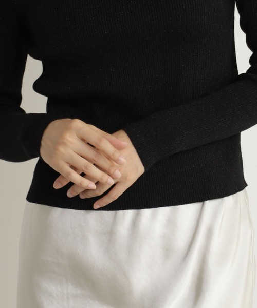 FOUND GOOD（ファウンドグッド）の「コンフォートラメリブニットPO（ニット/セーター・レディース・ブラック/グレー系5/ブルー系2/ベージュ・L/M/S）」の5枚目の写真