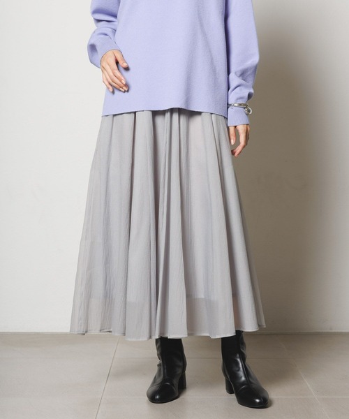 Elura(エルーラ)の「シアラクフレアスカート/149297(スカート・レディース・ライトグレー/ピンクベージュ/ブラック・FREE/FREE(S))」の3枚目の写真
