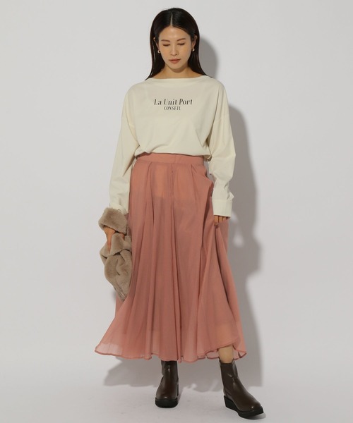 Elura(エルーラ)の「シアラクフレアスカート/149297(スカート・レディース・ライトグレー/ピンクベージュ/ブラック・FREE/FREE(S))」の7枚目の写真