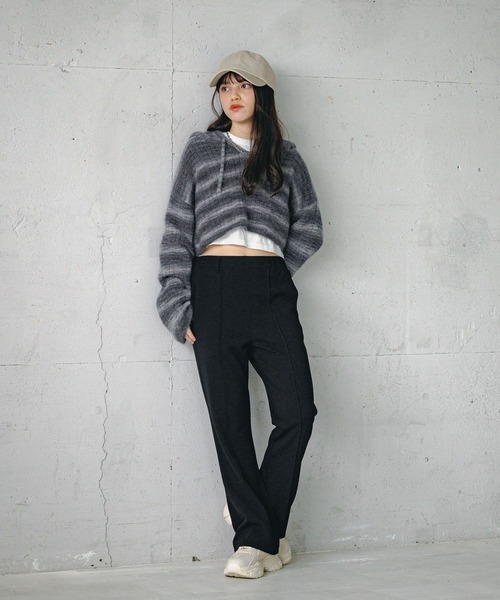 GLOBAL WORK(グローバルワーク)の「2SETボーダーニット*ロンT/AND YUA ANY/147026(ニット/セーター・キッズ・グリーン/グレー・160cm/150cm)」の20枚目の写真