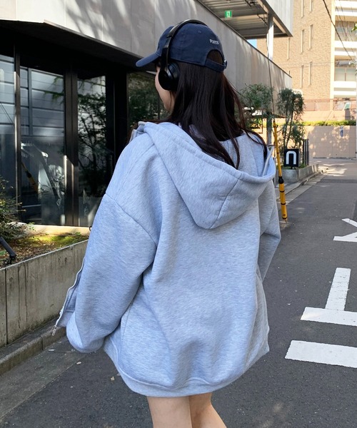 Teem Store(チームストア)の「【再入荷】【12色展開】【裏ボア】カラー ダブルジップパーカー フーディー(パーカー・レディース・グレー/ブラック/ライトグレー/アイボリー/ダークグレー/ワイン/ブルー/ブラウン/グリーン/ネイビー/ホワイト/ピンク・M/L)」の20枚目の写真