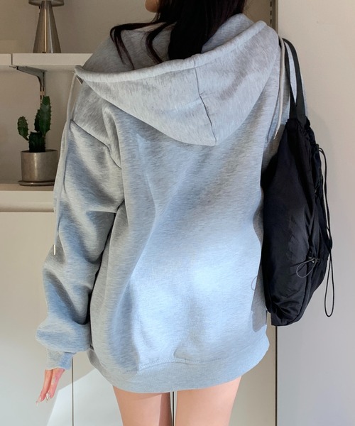Teem Store(チームストア)の「【再入荷】【12色展開】【裏ボア】カラー ダブルジップパーカー フーディー(パーカー・レディース・グレー/ブラック/ライトグレー/アイボリー/ダークグレー/ワイン/ブルー/ブラウン/グリーン/ネイビー/ホワイト/ピンク・M/L)」の19枚目の写真