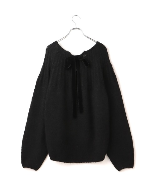 VIS（ビス）の「バックリボンHUGニット（ニット/セーター・レディース・ブラック/パープル系その他/ライトグレー・FREE）」の9枚目の写真