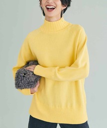 IEDIT（イディット）の「ＩＥＤＩＴ　表ウール混で内側コットン１００％のダブルフェイス素材こなれ見えハイネックニット（ニット/セーター）」