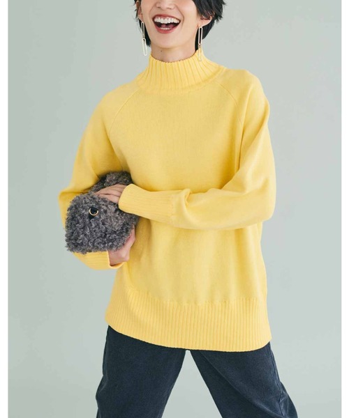 IEDIT 表ウール混で内側コットン100％のダブルフェイス素材