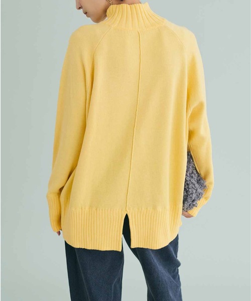 IEDIT(イディット)の「IEDIT 表ウール混で内側コットン100%のダブルフェイス素材こなれ見えハイネックニット(ニット/セーター・レディース・グレー/ブルー/イエロー・S/M/L/LL/3L/4L)」の17枚目の写真