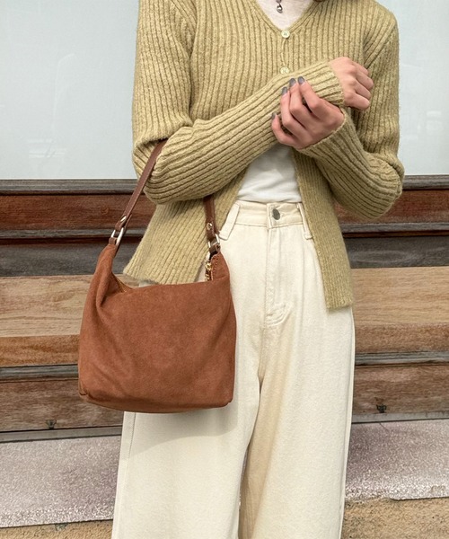 LE MORE（リモア）の「スウェードハンドバッグ（ハンドバッグ・レディース・ブラック/キャメル/ブラウン・FREE）」の8枚目の写真