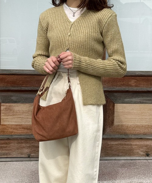 LE MORE（リモア）の「スウェードハンドバッグ（ハンドバッグ・レディース・ブラック/キャメル/ブラウン・FREE）」の4枚目の写真