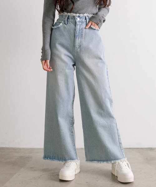 OLIVE des OLIVE（オリーブデオリーブ）の「【S/Mサイズ展開】アソートデザインワイドデニムパンツ（その他パンツ・レディース・サックスブルー/ブラック・SMALL/MEDIUM）」の16枚目の写真