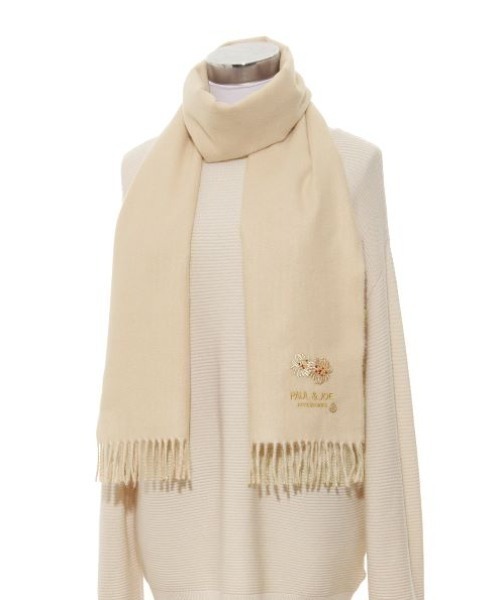 ADERSEN-ANDERSEN アイボリー マフラー PAUL & JOE ACCESSOIRES マフラー パッケージ付ムースタッチ