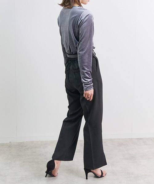 Fizz(フィズ)の「【Fizz/フィズ】 カットベロア メロークルーネックトップス(Tシャツ/カットソー・レディース・アイボリー/モカ/ブラック/グレー・M)」の12枚目の写真
