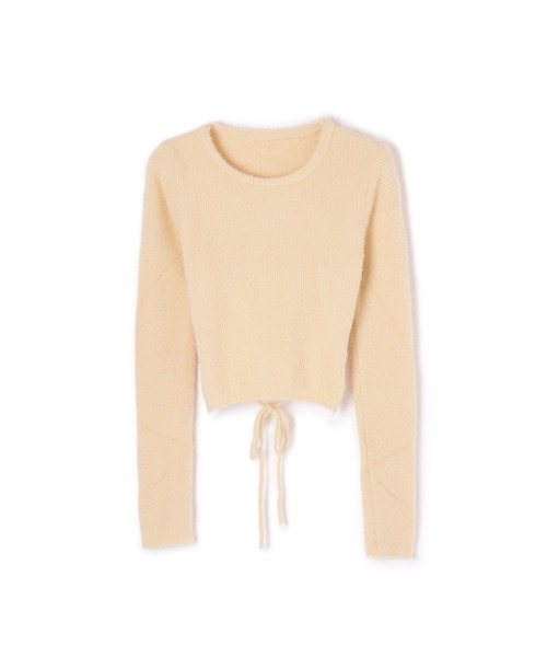 M DOLLY(エムドリー)の「shaggy knit ribbon tops/シャギーニットリボントップス(ニット/セーター・レディース・ブラック/ベージュ・L/M/S)」の12枚目の写真