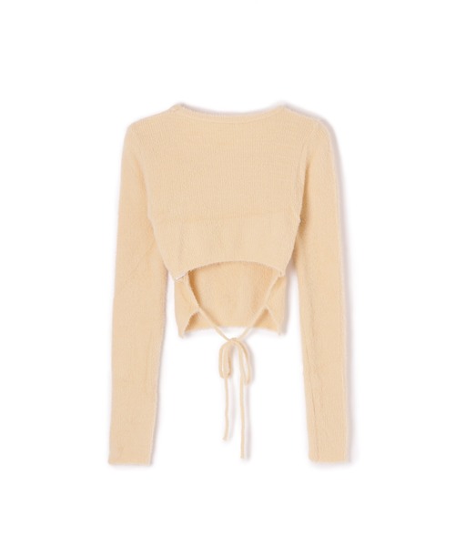 shaggy knit ribbon tops/シャギーニットリボントップス（ニット