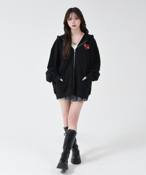 OY/オーワイ』 HEART GRAFFITI SPRAY HOODIE ZIP UP/ハート