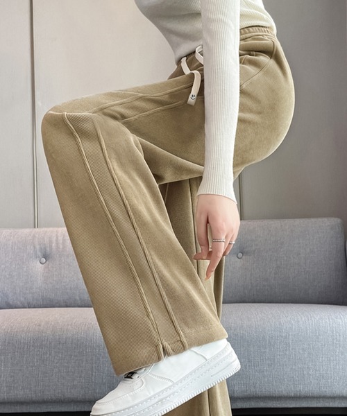 Kuroba(クロバ)の「裏シャギーコーデュロイストレートパンツ(その他パンツ・レディース・グレー/ベージュ/ブラック・L/M)」の3枚目の写真