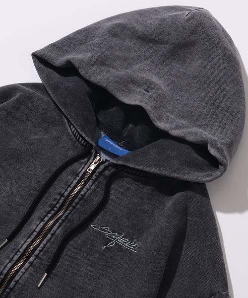 SEQUENZ(シークエンズ)の「【SEQUENZ/シークエンズ】LOGO MOTIF WASHED ZIP P/K / 裏起毛 アートワークデザイン スノーウォッシュ加工 ジップアップパーカー(パーカー・メンズ・ピンク/ダークブラウン/ネイビー/ブラック・M/L/XL/S)」の14枚目の写真