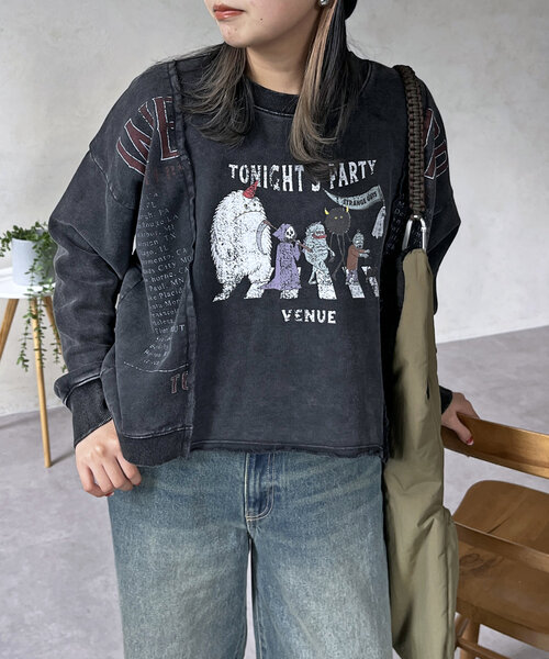 CPCM（シーピーシーエム）の「パレードリメイクプルオーバー（Tシャツ/カットソー・レディース・レッド/グレー系その他/チャコールグレー・FREE）」の9枚目の写真