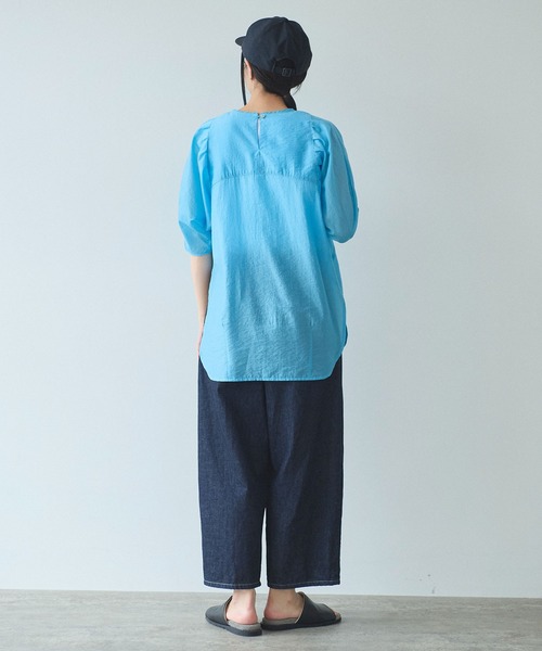 yuni（ユニ　）の「●sheer パフスリーブブラウス（シャツ/ブラウス・レディース・ブルー/グレー/ブラック・FREE）」の9枚目の写真