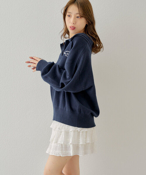 Chico（チコ）の「レースティアードフリルスカパン（スカート・レディース・ホワイト/ブラック/ライトベージュ・FREE）」の9枚目の写真