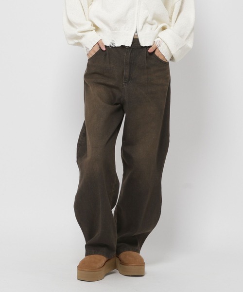 3.3 Field Trip (3.3フィールドトリップ)の「3.3 Field Trip/カーブデニムパンツ(デニムパンツ・レディース・ブラック/ブルー・LARGE/MEDIUM)」の2枚目の写真