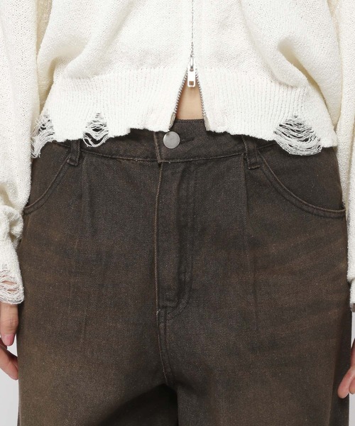 3.3 Field Trip (3.3フィールドトリップ)の「3.3 Field Trip/カーブデニムパンツ(デニムパンツ・レディース・ブラック/ブルー・LARGE/MEDIUM)」の6枚目の写真