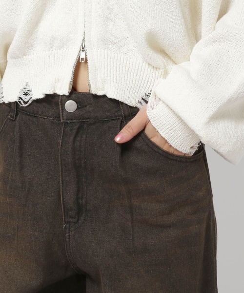 3.3 Field Trip (3.3フィールドトリップ)の「3.3 Field Trip/カーブデニムパンツ(デニムパンツ・レディース・ブラック/ブルー・LARGE/MEDIUM)」の8枚目の写真