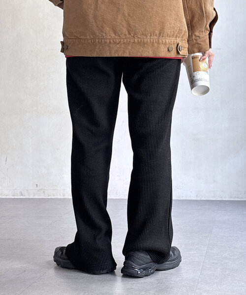 CPCM（シーピーシーエム）の「【マイナス3キロ見え！】ワッフルフレアパンツ（その他パンツ・レディース・ブラック/グレー/グリーン/レッド/ネイビー・MEDIUM/LARGE）」の11枚目の写真