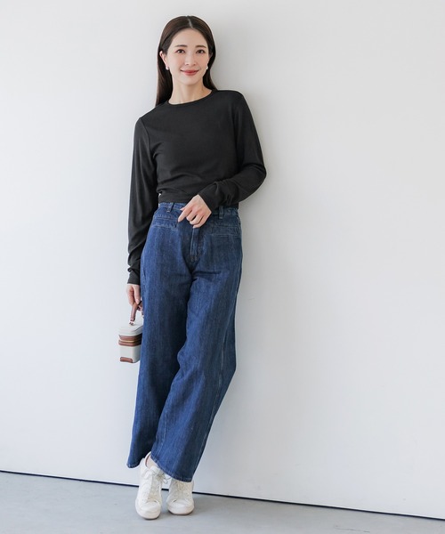 coca(coca)(コカ)の「【WEB限定セール】リブテレコクロップドトップス(ニット/セーター・レディース・グレー/ホワイト/ピンク/ブラック・S/L/M)」の13枚目の写真