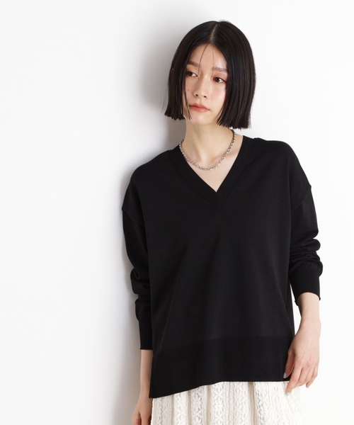 THE SHOP TK （ザ ショップ ティーケー ）の「【毛玉になりにくい】さらっとキレイVネックニット/洗濯機OK（ニット/セーター・レディース・アイボリー/サックスブルー/ブラック/ピンク系1/ライトグレー・12/13）」の8枚目の写真