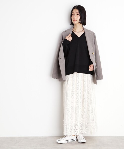 THE SHOP TK （ザ ショップ ティーケー ）の「【毛玉になりにくい】さらっとキレイVネックニット/洗濯機OK（ニット/セーター・レディース・アイボリー/サックスブルー/ブラック/ピンク系1/ライトグレー・12/13）」の11枚目の写真