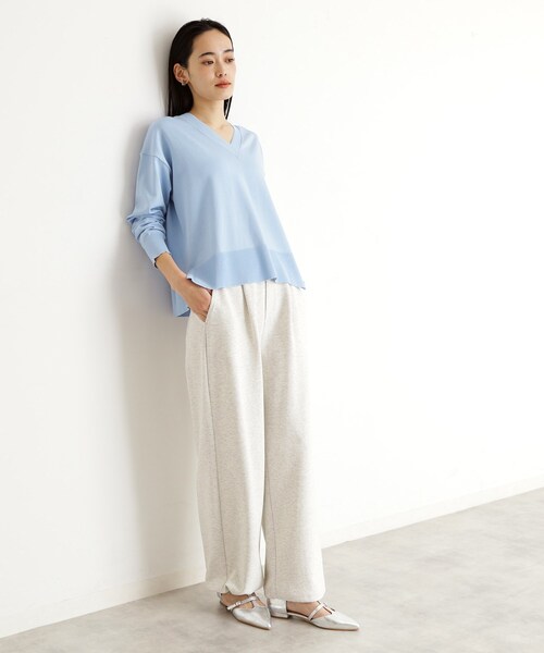 THE SHOP TK （ザ ショップ ティーケー ）の「【毛玉になりにくい】さらっとキレイVネックニット/洗濯機OK（ニット/セーター・レディース・アイボリー/サックスブルー/ブラック/ピンク系1/ライトグレー・12/13）」の15枚目の写真