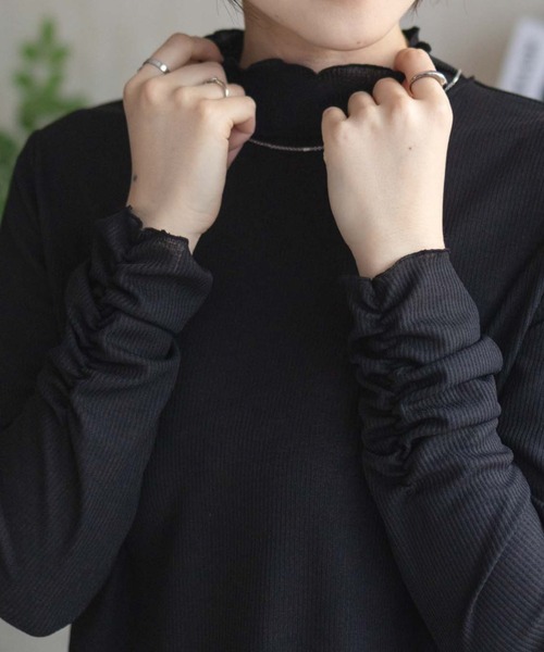 NAVY(ネイビー)の「nAvy シアーリブハイネック(Tシャツ/カットソー・レディース・ブラック/オフホワイト・M/L)」の16枚目の写真