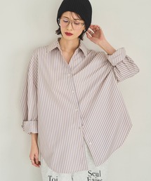 meilmada | ストライプオーバーサイズシャツ(シャツ/ブラウス)