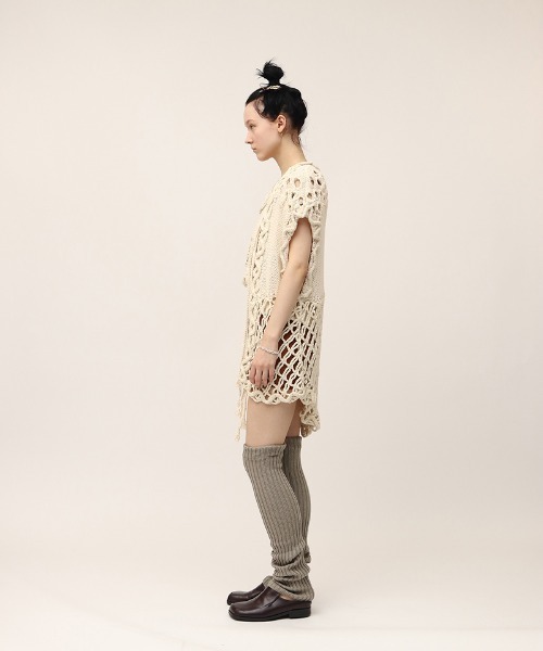 leinwande(ラインヴァンド)の「Mix Yarn Crochet Vest / ミックスヤーンクロシェベスト(ベスト・レディース・ホワイト/ブラック/イエロー・ONE SIZE)」の5枚目の写真