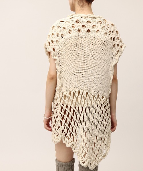 セール】Mix Yarn Crochet Vest（ベスト）｜leinwande（ラインヴァンド
