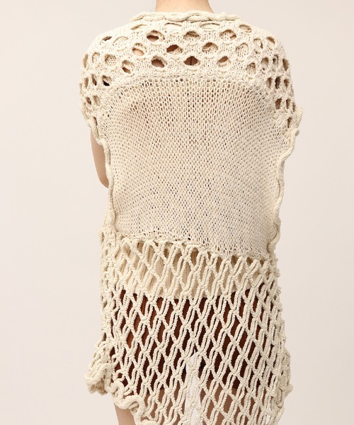 セール】Mix Yarn Crochet Vest（ベスト）｜leinwande（ラインヴァンド