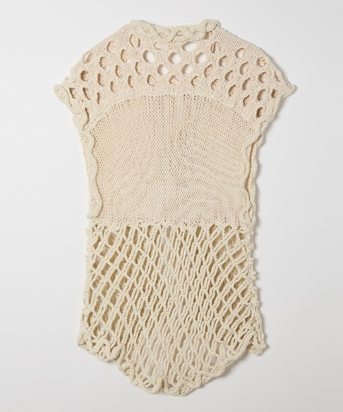 leinwande(ラインヴァンド)の「Mix Yarn Crochet Vest / ミックスヤーンクロシェベスト(ベスト・レディース・ホワイト/ブラック/イエロー・ONE SIZE)」の14枚目の写真