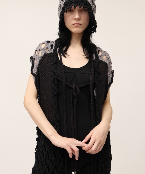leinwande(ラインヴァンド)の「Mix Yarn Crochet Vest / ミックスヤーンクロシェベスト(ベスト・レディース・ホワイト/ブラック/イエロー・ONE SIZE)」の17枚目の写真