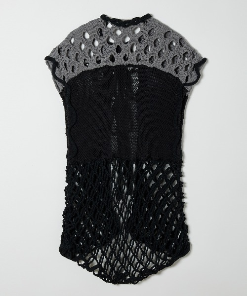 セール】Mix Yarn Crochet Vest（ベスト）｜leinwande（ラインヴァンド