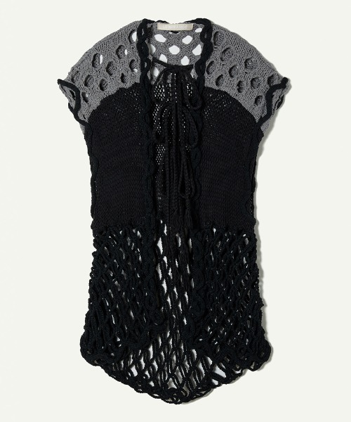 leinwande(ラインヴァンド)の「Mix Yarn Crochet Vest / ミックスヤーンクロシェベスト(ベスト・レディース・ホワイト/ブラック/イエロー・ONE SIZE)」の19枚目の写真