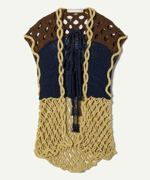トップス leinwande Mix Yarn Crochet Vest Mix Yarn Crochet Vest（ベスト）｜leinwande（ラインヴァンド