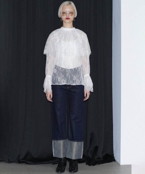 ROSE BUD（ローズバッド）の「(mici)レースケープブラウス（シャツ/ブラウス・レディース・ホワイト/ブラック・ONE SIZE）」の9枚目の写真